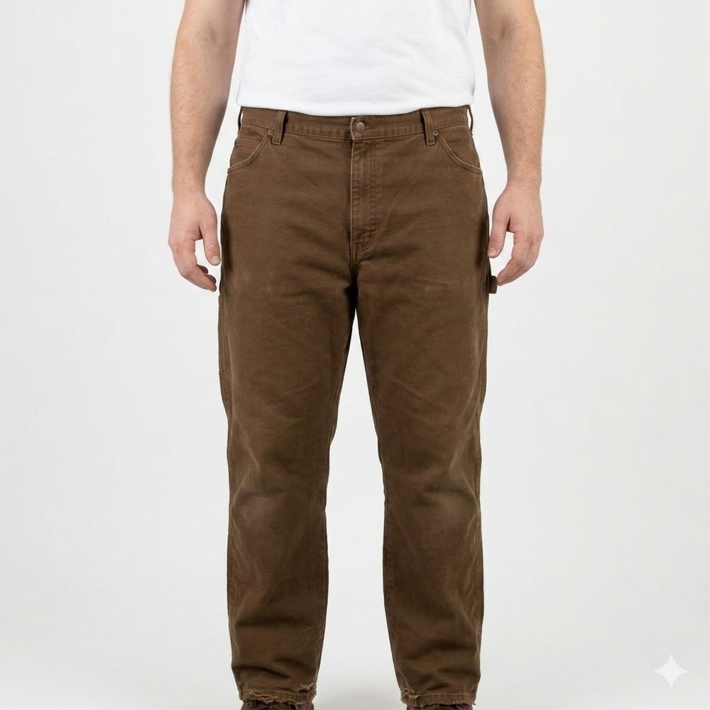 Genuine Dickies Carpenter Pants Duck Canvas Brown 40x32‎